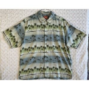 Tommy Bahama 100% Silk Camp Shirt Hawaiian Button Up Men's Size Large
